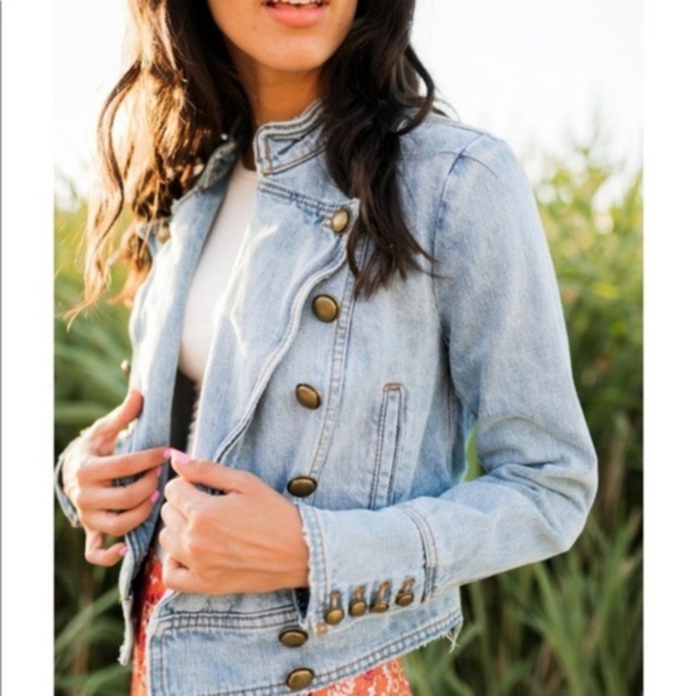Free People Military Jean Jacket